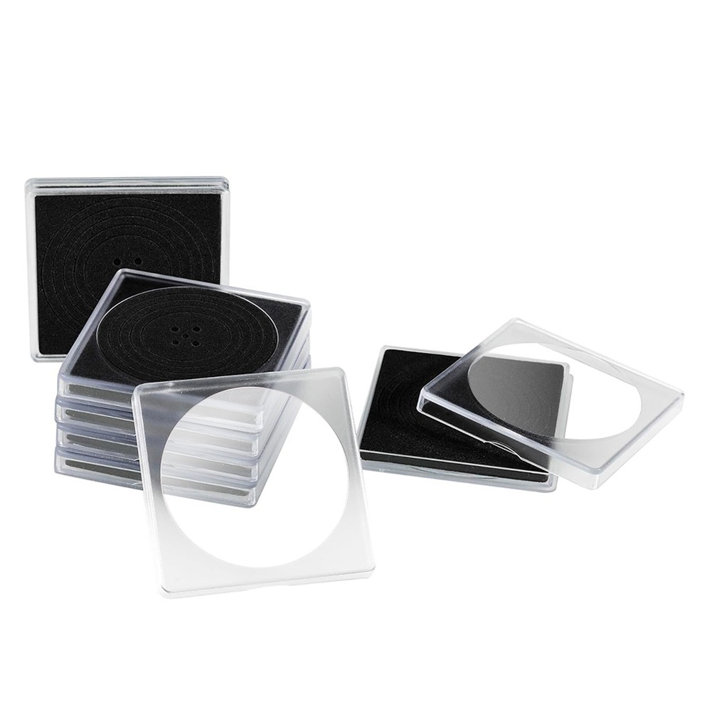 Clear Coin Collection Holders with Sponges Coin Capsules Silver Dollar Protector