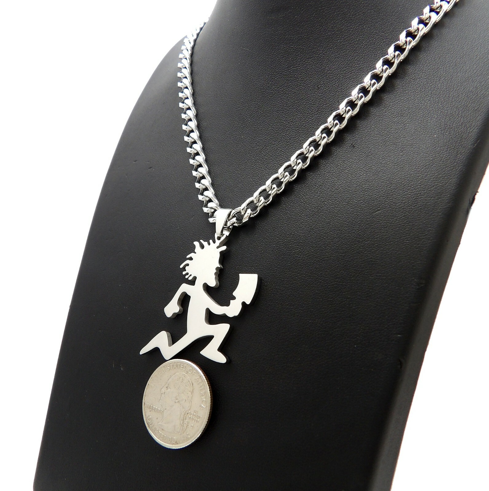 Juggalo Hatchet Man Pendant Stainless Steel Cuban Chain Hip Hop Necklace RC3908