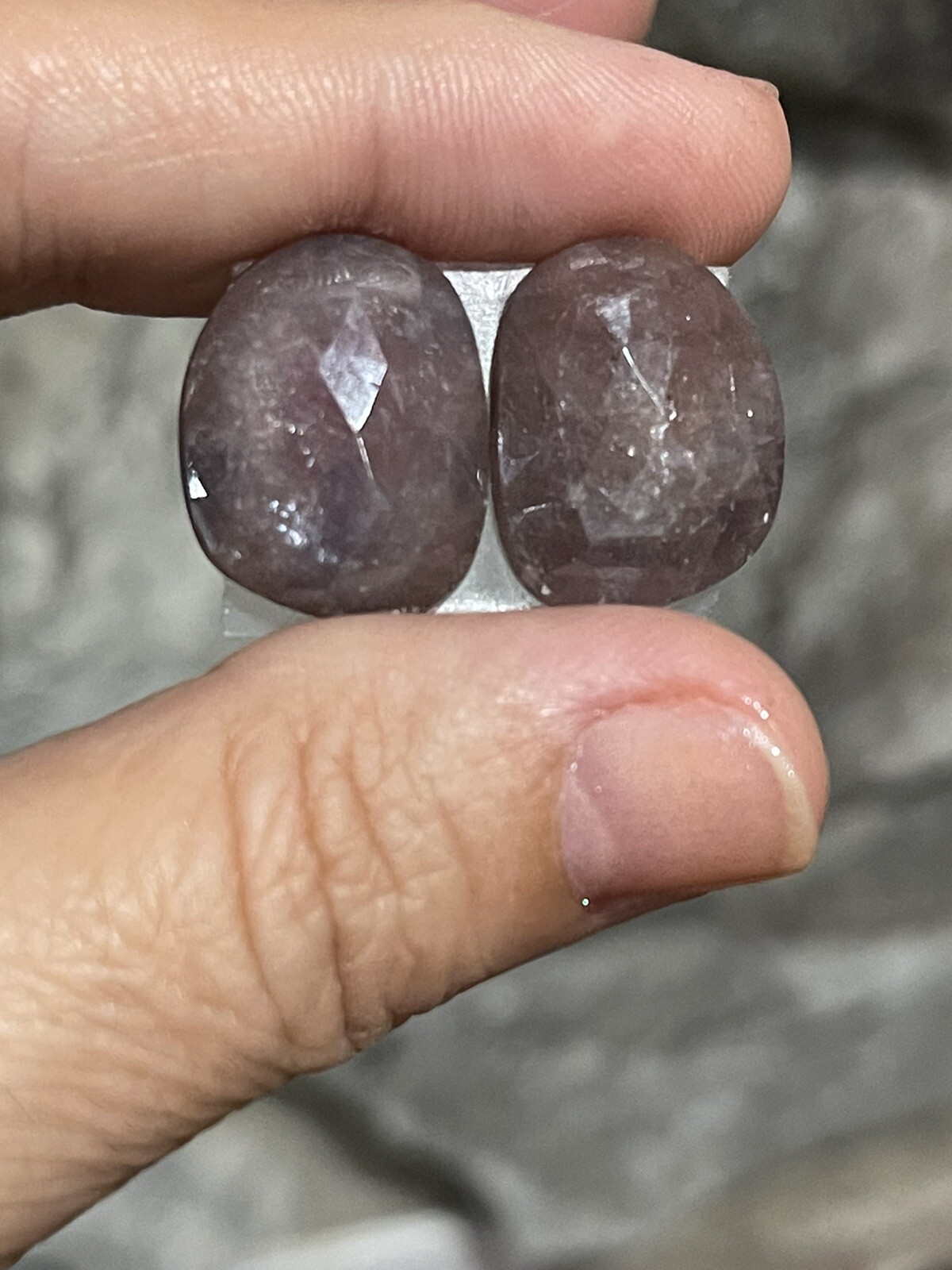 30.8ct 19.6×15.6×4.7mm Pair Dusty Pink Natural Sapphire Cabochons Rose Cut