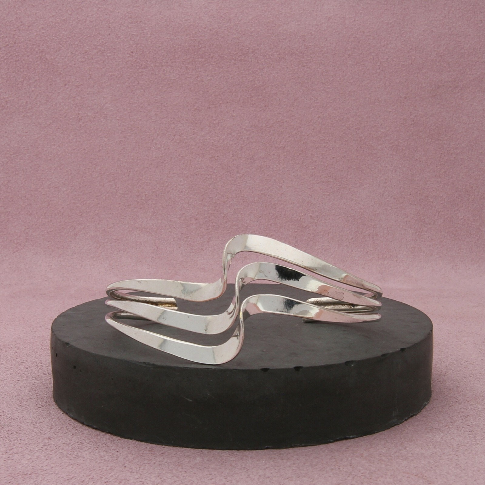 sterling silver vintage twisted triple cuff bracelet size 6.25in