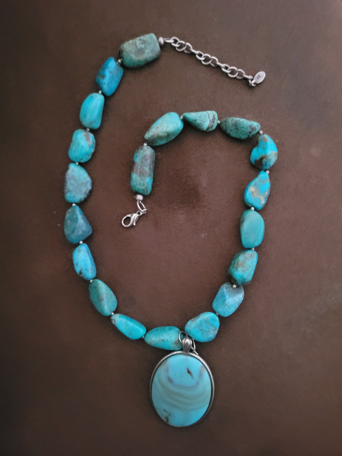 Studio Barse Vintage Natural Turquoise in Sterling Silver Necklace with Pendant