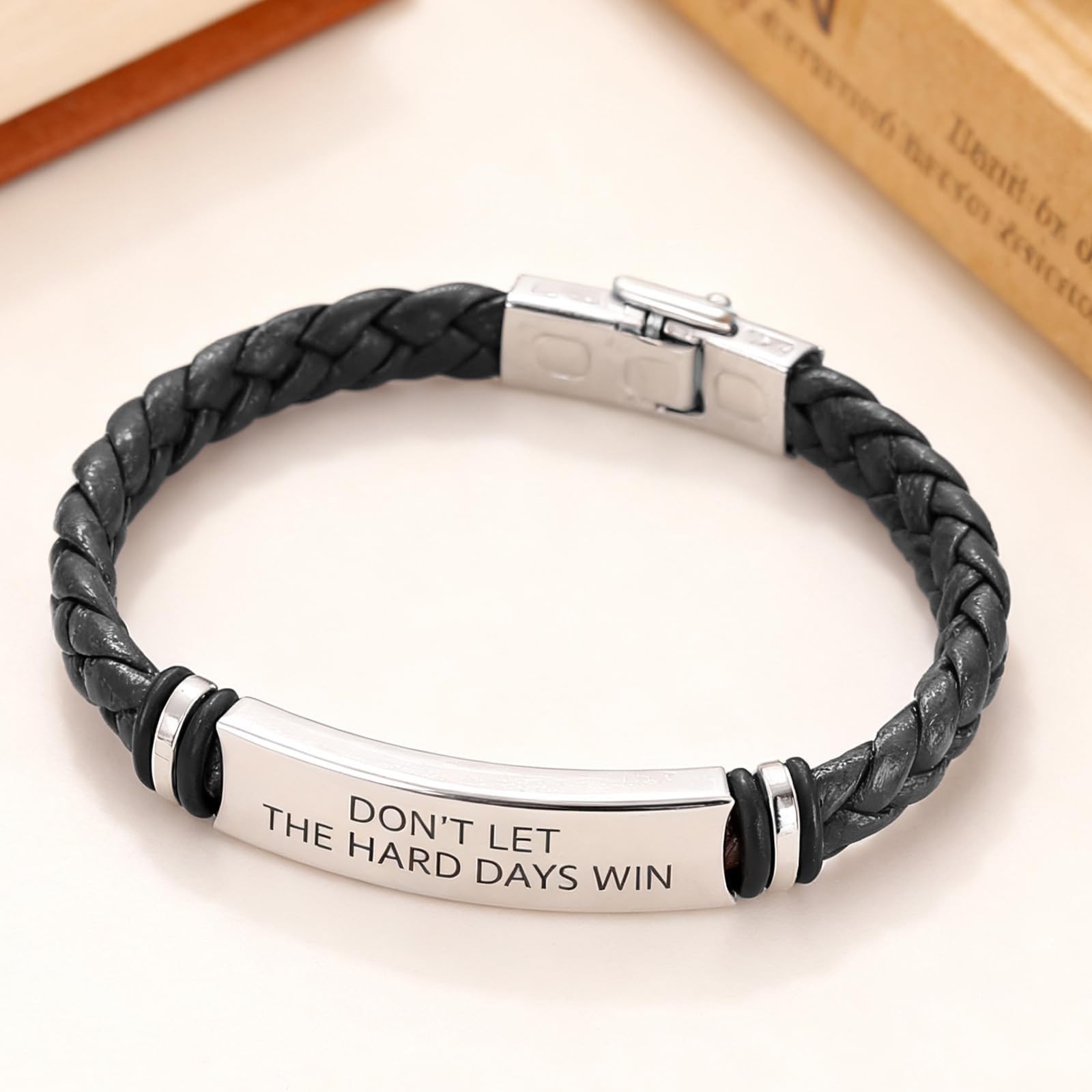 Dont Let The Hard Days Win Bracelet for Women Men Adjustable Engraved Bracele…