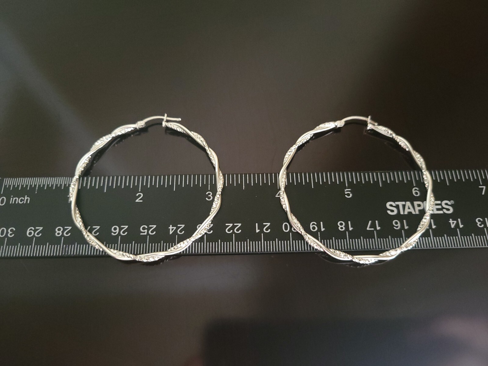 Erick’s Sterling Silver Braided 2 1/8 in. wide Hoop Earrings Taxco.925
