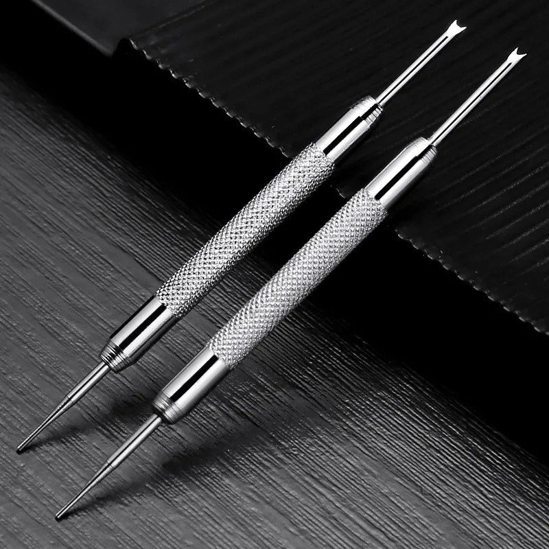 2×Silver Repace Steel Watch Band Spring Bar Link Remover Pins Pusher Repair Tool