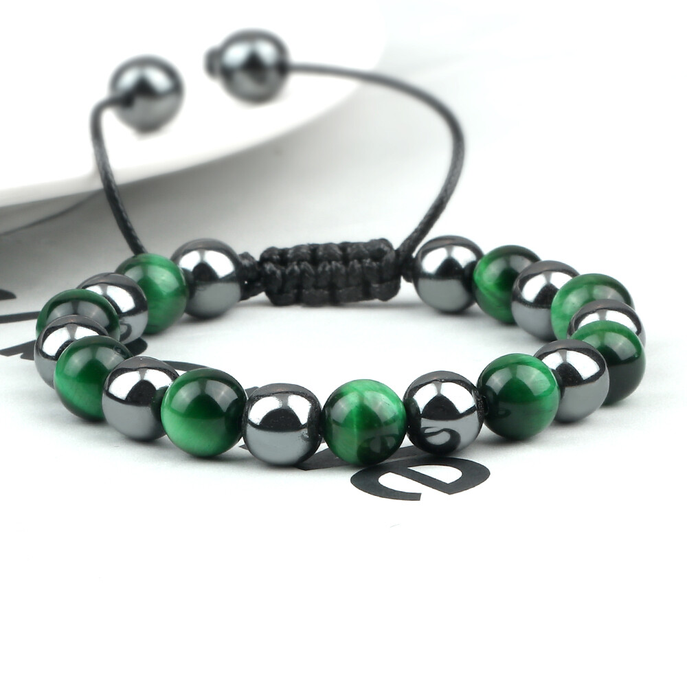 Charm Women Black Irregular Round Lava Stone Beads Bangles Distance Bracelets