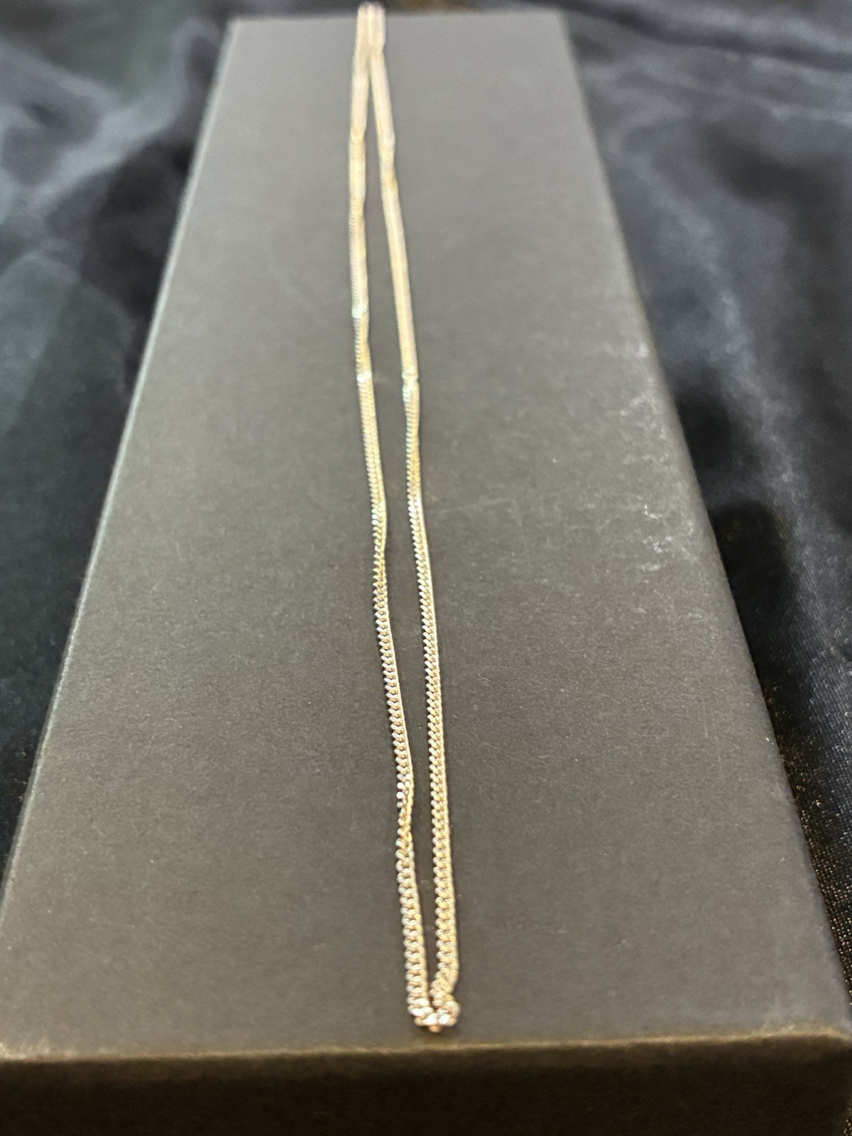 NEW 925 Sterling Silver Super Flat Curb Chain Necklace 1.2mm 22″ Italy Men Women