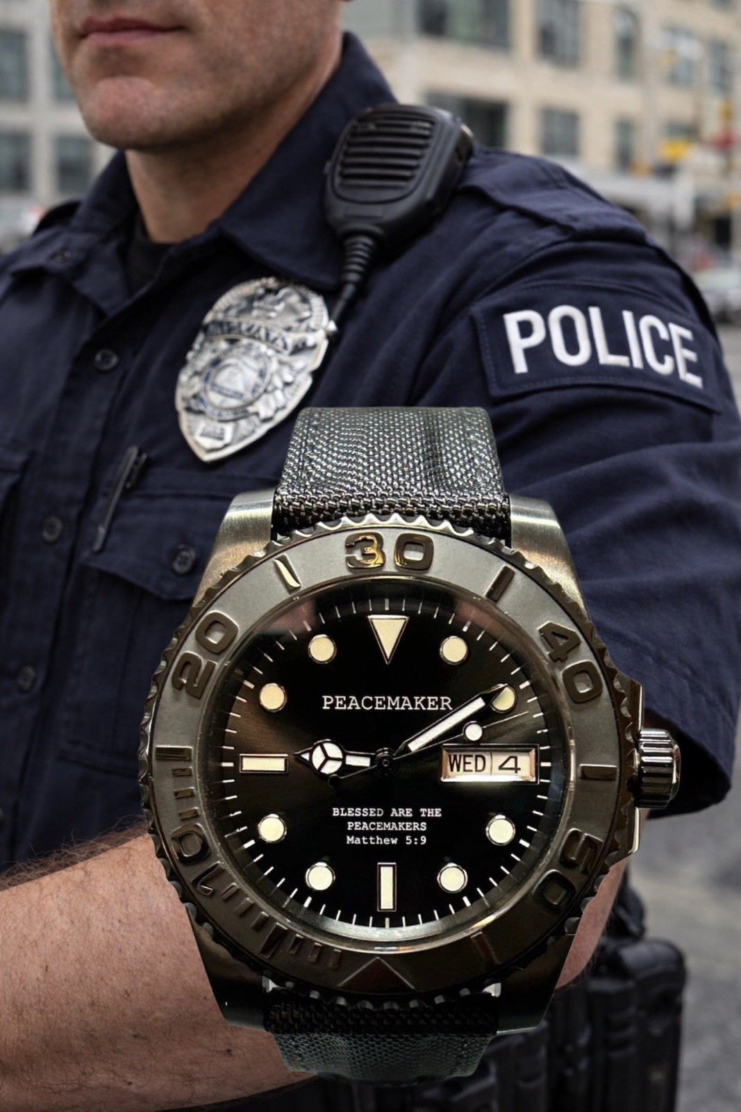 Custom “PEACEMAKER” Automatic Watch NH36-Police,Law Enforcement