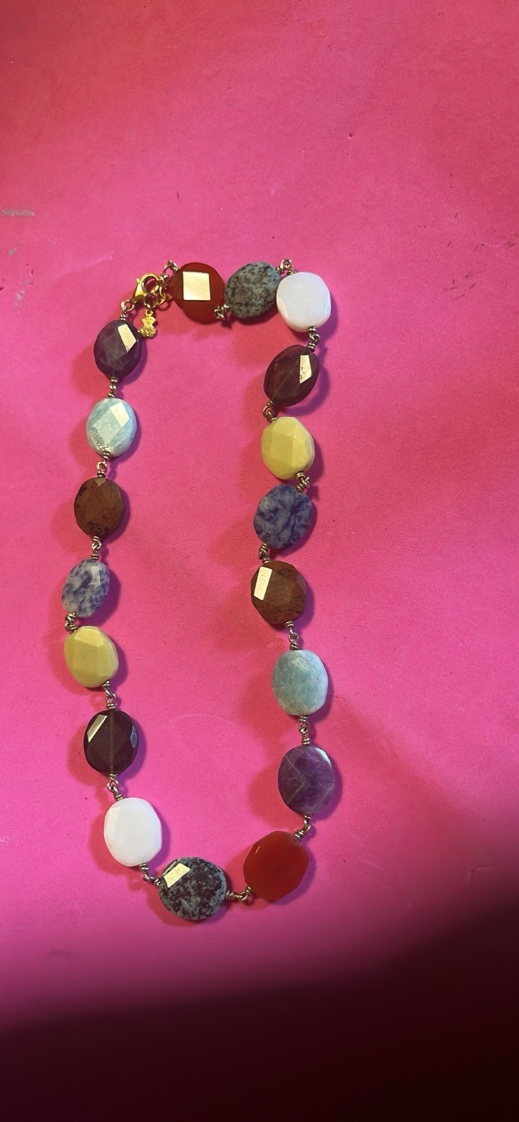 TOUS VERMEIL 925 POLISH STONES 16 INCHES NECKLACE