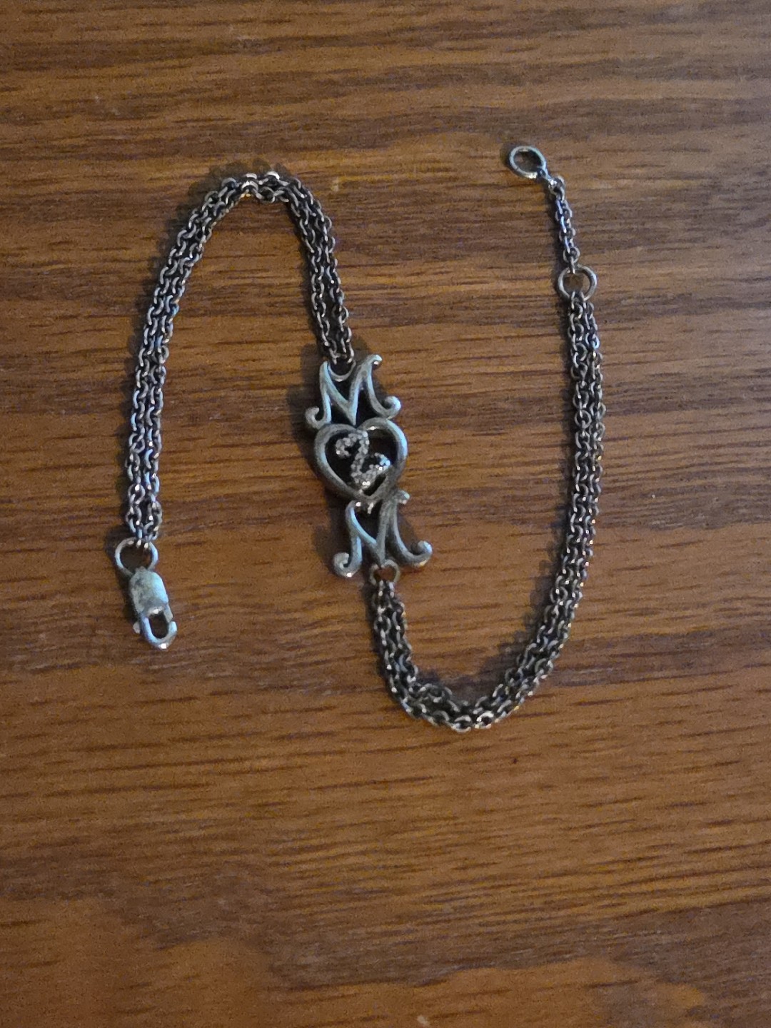 Sterling Silver JANE SEYMOUR DIAMOND Accent Bracelet Mom Open Heart 5.8 Grams