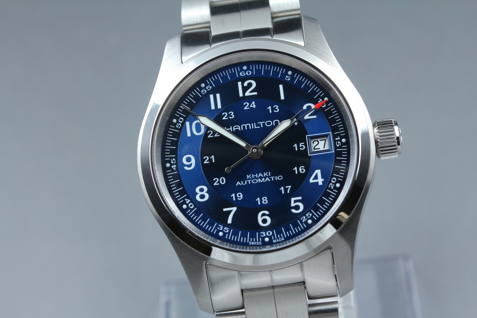 [w/Box Paper] HAMILTON Khaki Field Auto 38mm H704551 Royal Blue Swiss Made Watch