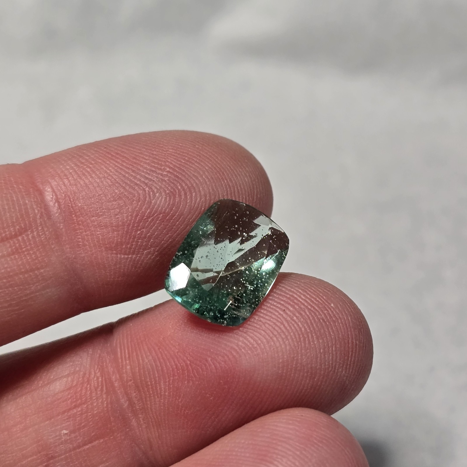 Ancient Roman Glass Cabochon Loose Rectangular Cab Jewelry Making Faceted Green