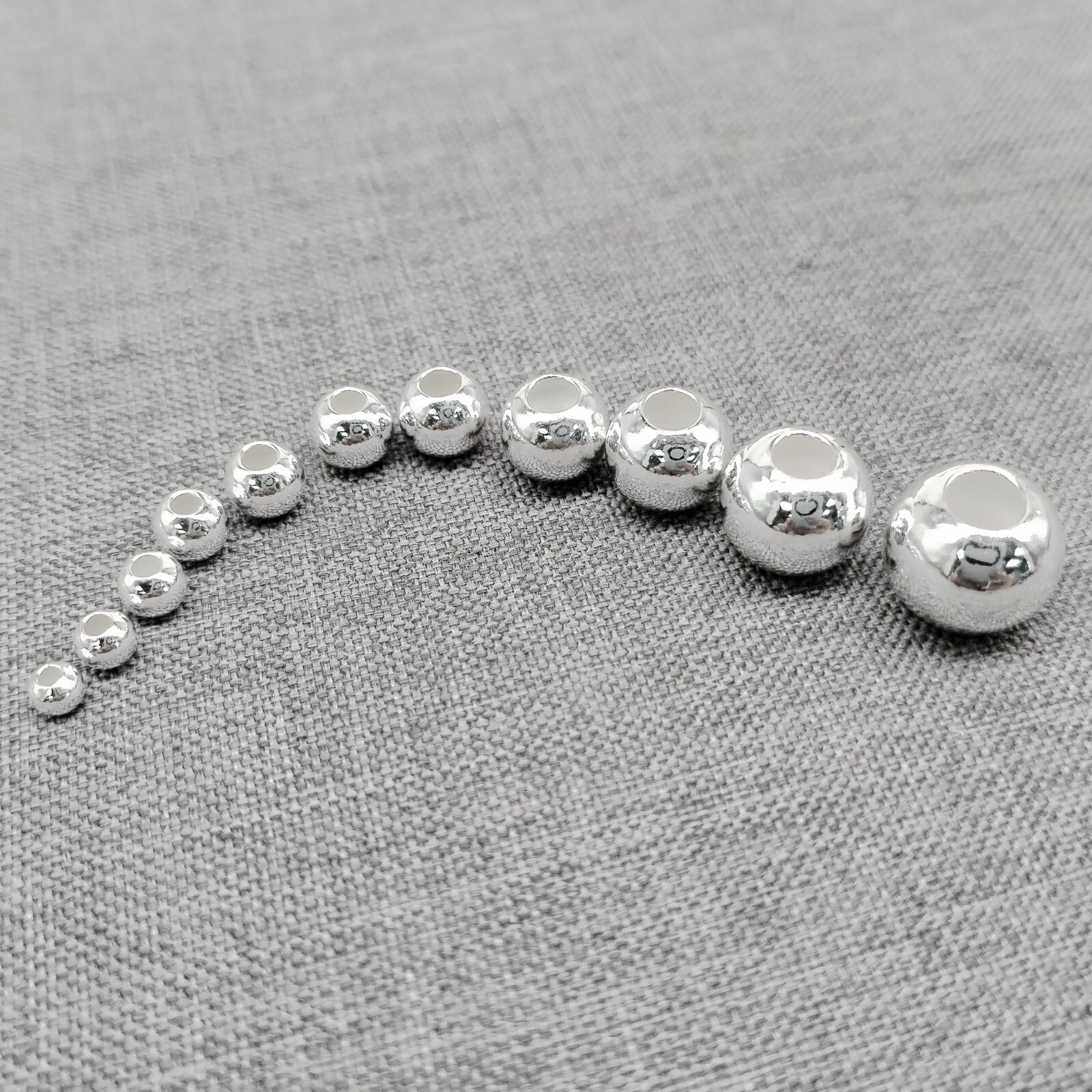925 Sterling Silver Round Ball Beads 3mm 3.5mm 4mm 4.5mm 5mm 5.5mm 6mm 7mm 8mm