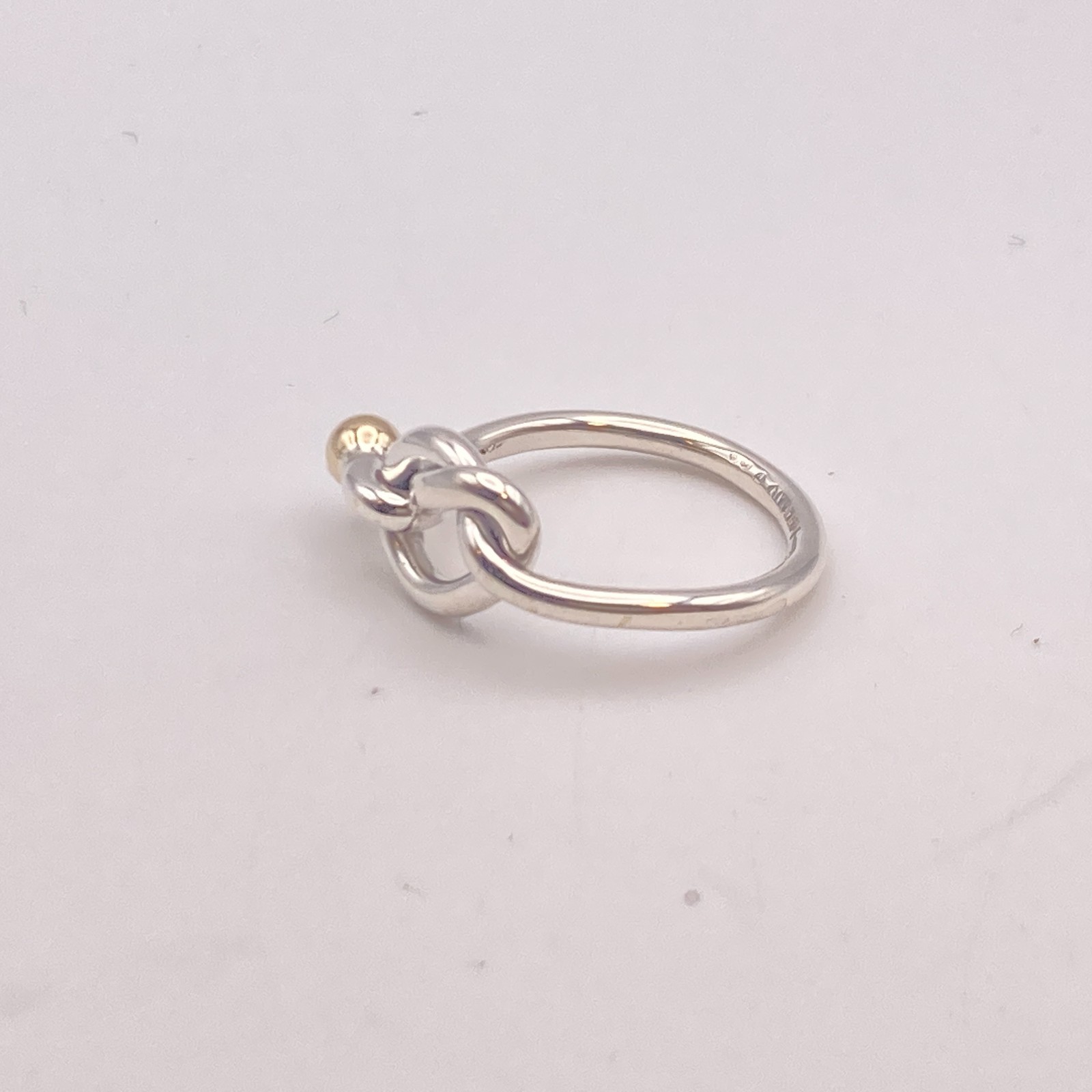 Tiffany & Co. Love Knot Ring Size 6 Gold Silver 3.1g