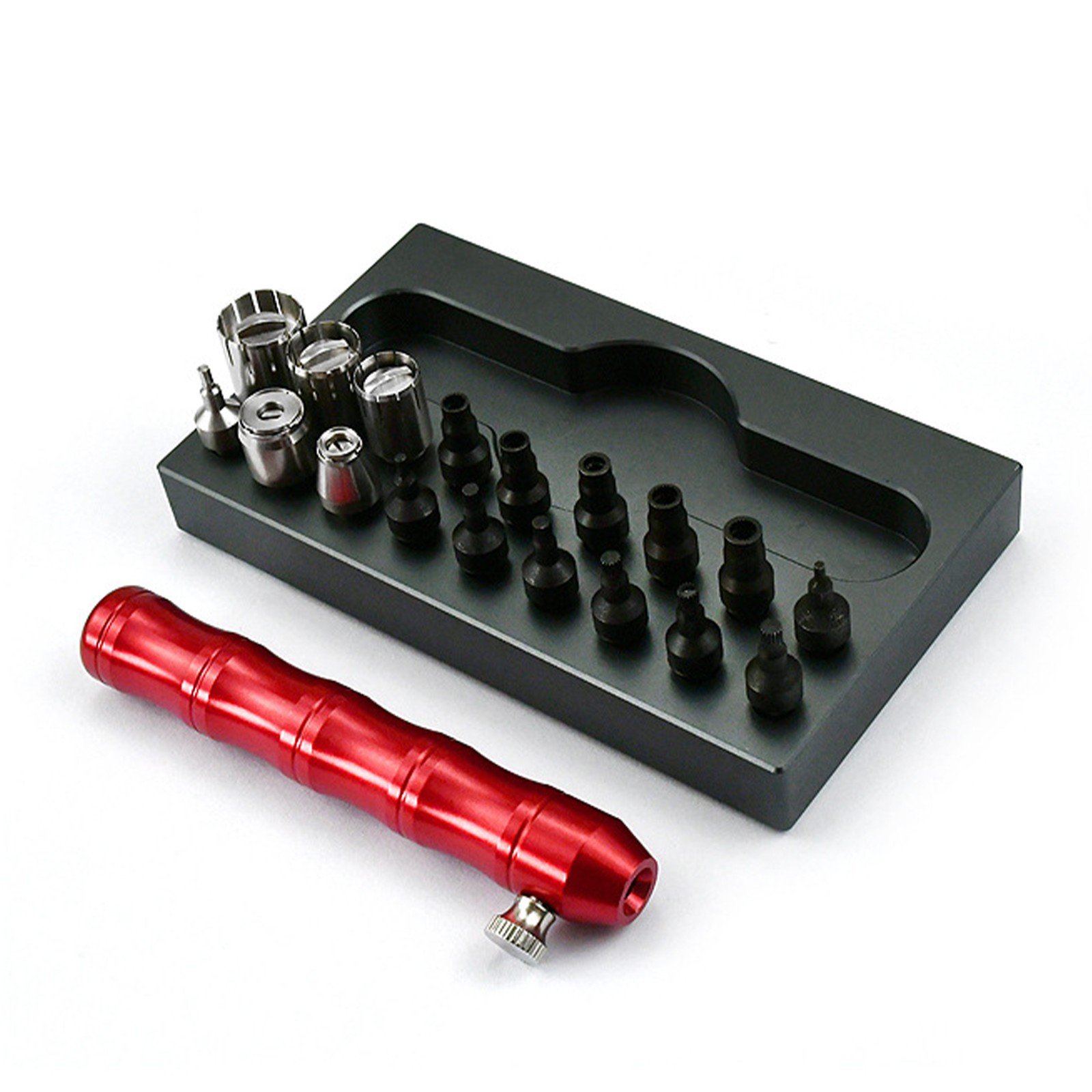 Watch Crown Tube Removal & Installation Tool Pusher Battery Case With Nozzles
