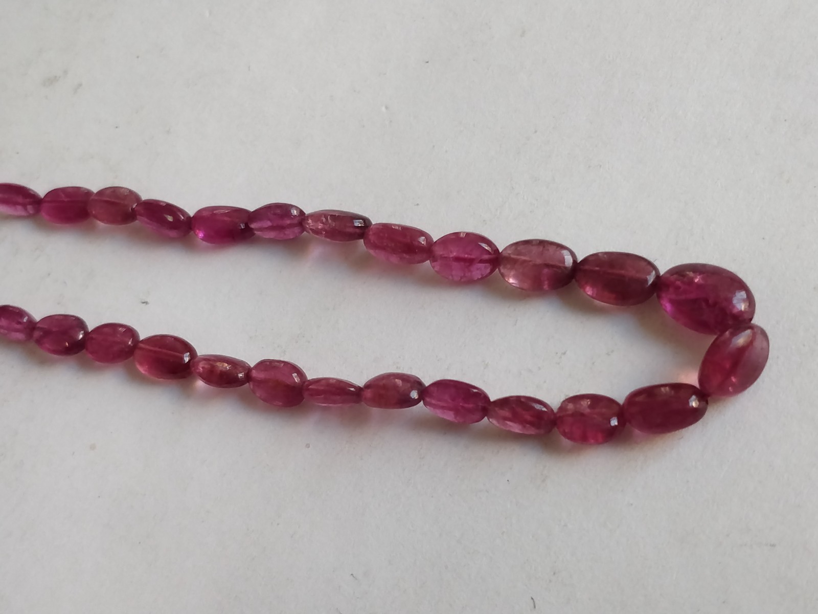 Rubellite Tourmaline Oval nuggets 5 – 8 mm Pebble Beads 16″ loose strand