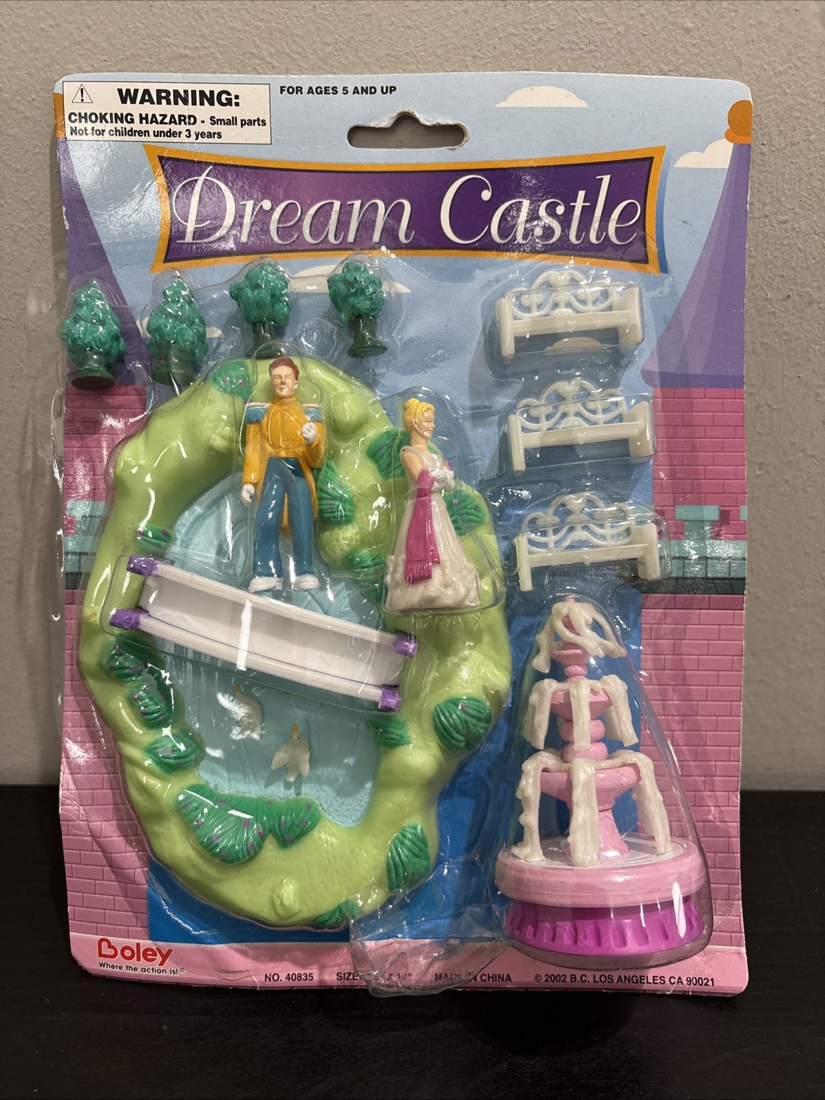 Vintage Boley Dream Castle Accessories Set NOS Rare New Sealed Fountain Bench