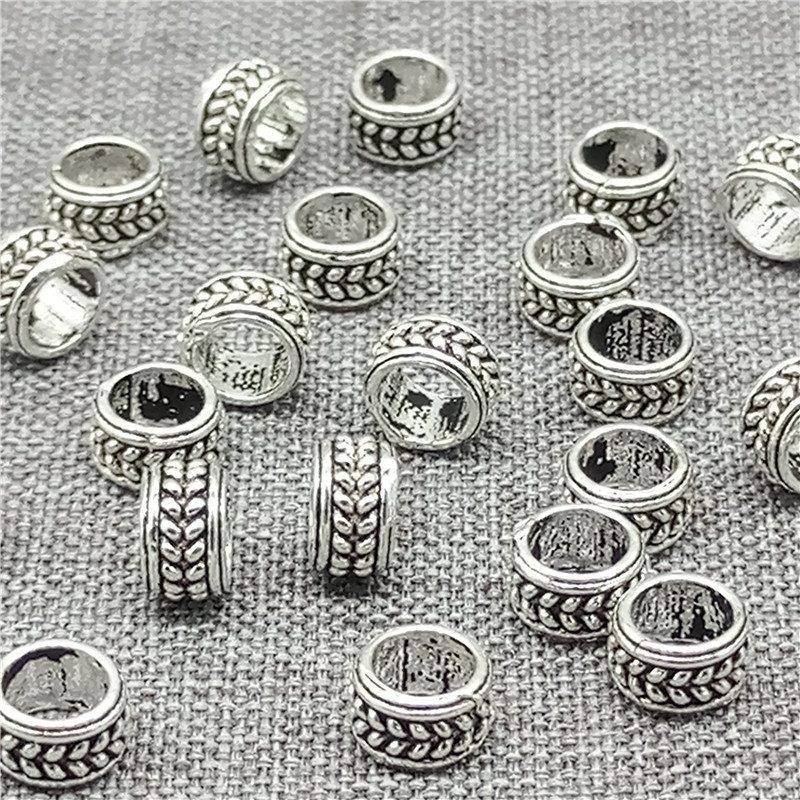 15pcs of 925 Sterling Silver Spacer Beads w/ Chain Style Diameter 6mm, Hole 4mm