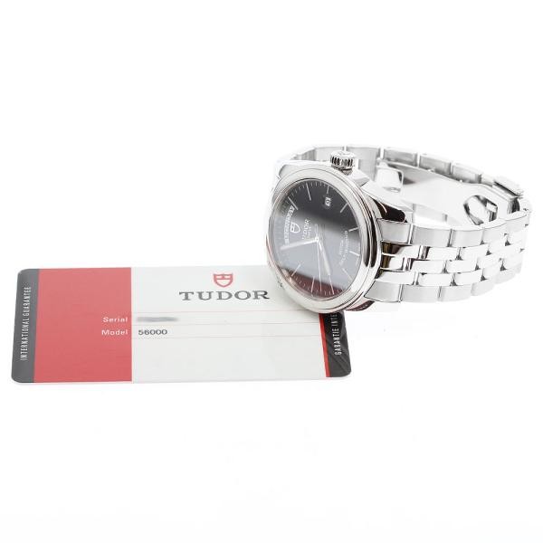 TUDOR GLAMOUR DATE-DAY 56000 39mm SS Black #C19741