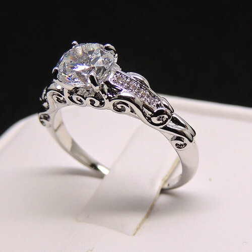 Olivia Engagement Ring Cubic Zirconia Wgold Plated Womens Ginger Lyne Collect…