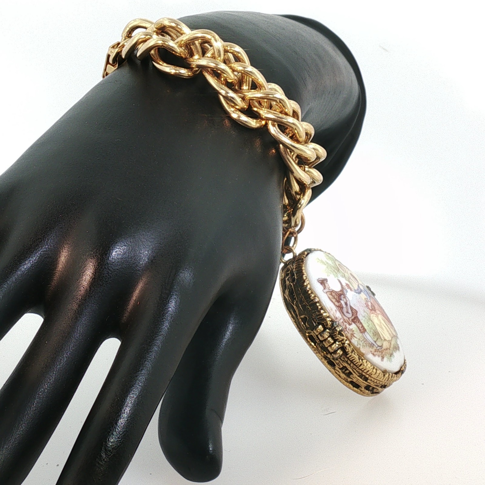 Vintage Mary Chess Gold-Tone Locket Bracelet Perfume Jewelry Collectible