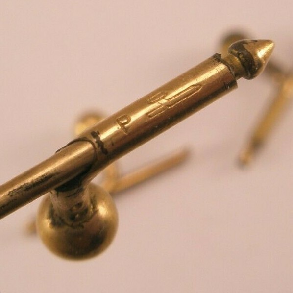 3/16″ Larter & Sons Gold Plated Balls Vintage Formal Tux Shirt Studs groom e54