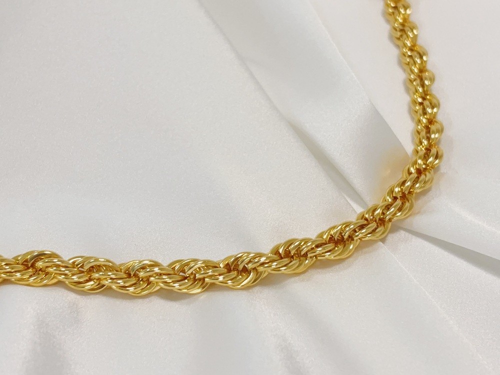 18K Yellow Gold 8mm Rope Chain Link Necklace Bracelet Mens Women 28″
