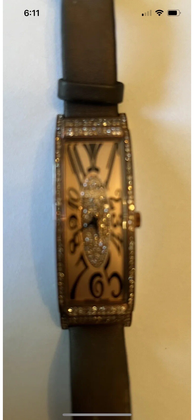 LeVian watch featuring Chocolate Diamonds in Stainless Steel with Leather Band