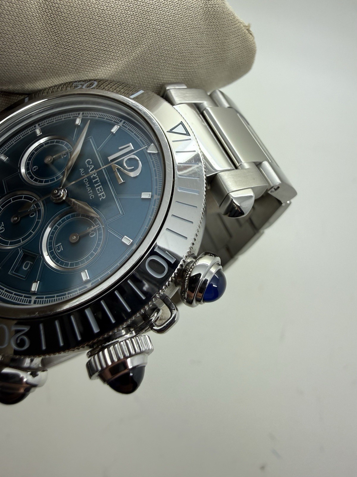 2024 Cartier Pasha Chronograph Blue Dial Auto Steel 41mm Watch WSPA0039 w/ Box