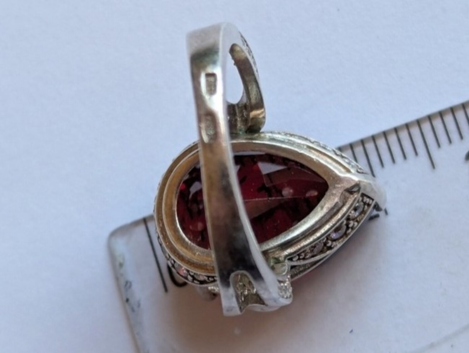 Vintage ring sterling silver 925 Size 8 Weight 8.93 g. Garnet. Ukrainian jewelry