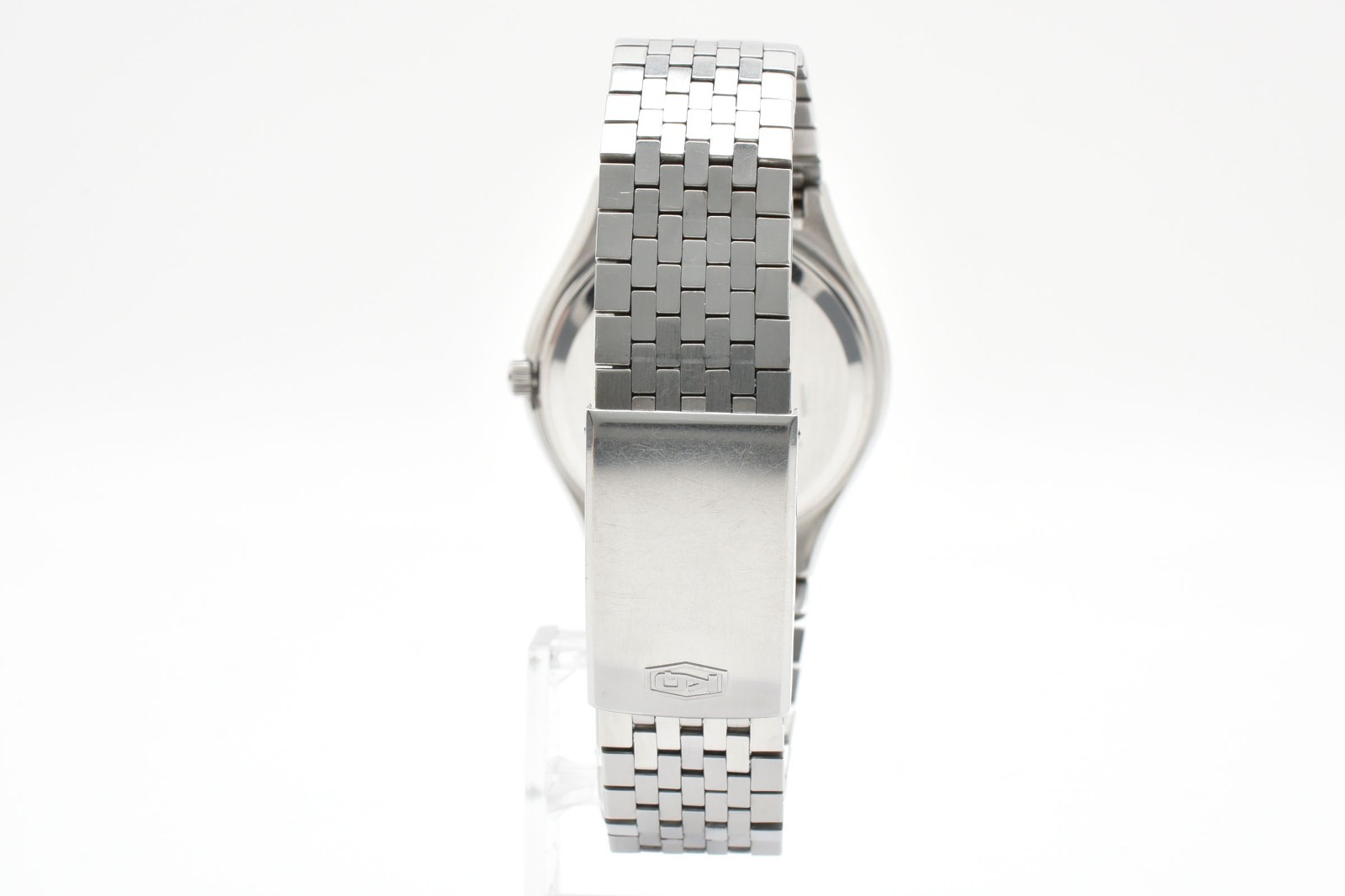 SEIKO King Quartz 0853-8001 Vintage Blue Stripe 9 Jewels Day Date Men’s Watch