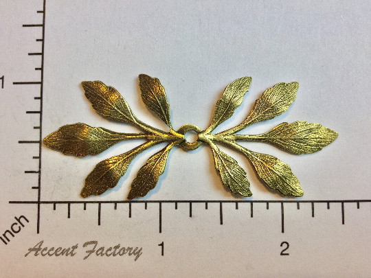 31823 – Double End Frond Leaf Jewelry Finding Brass Ox