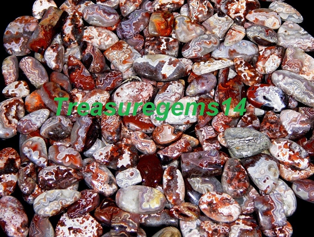 250 CT WHOLESALE LOT NATURAL RED MEXICO CRAZY LACE AGATE CABOCHON LOOSE GEMSTONE