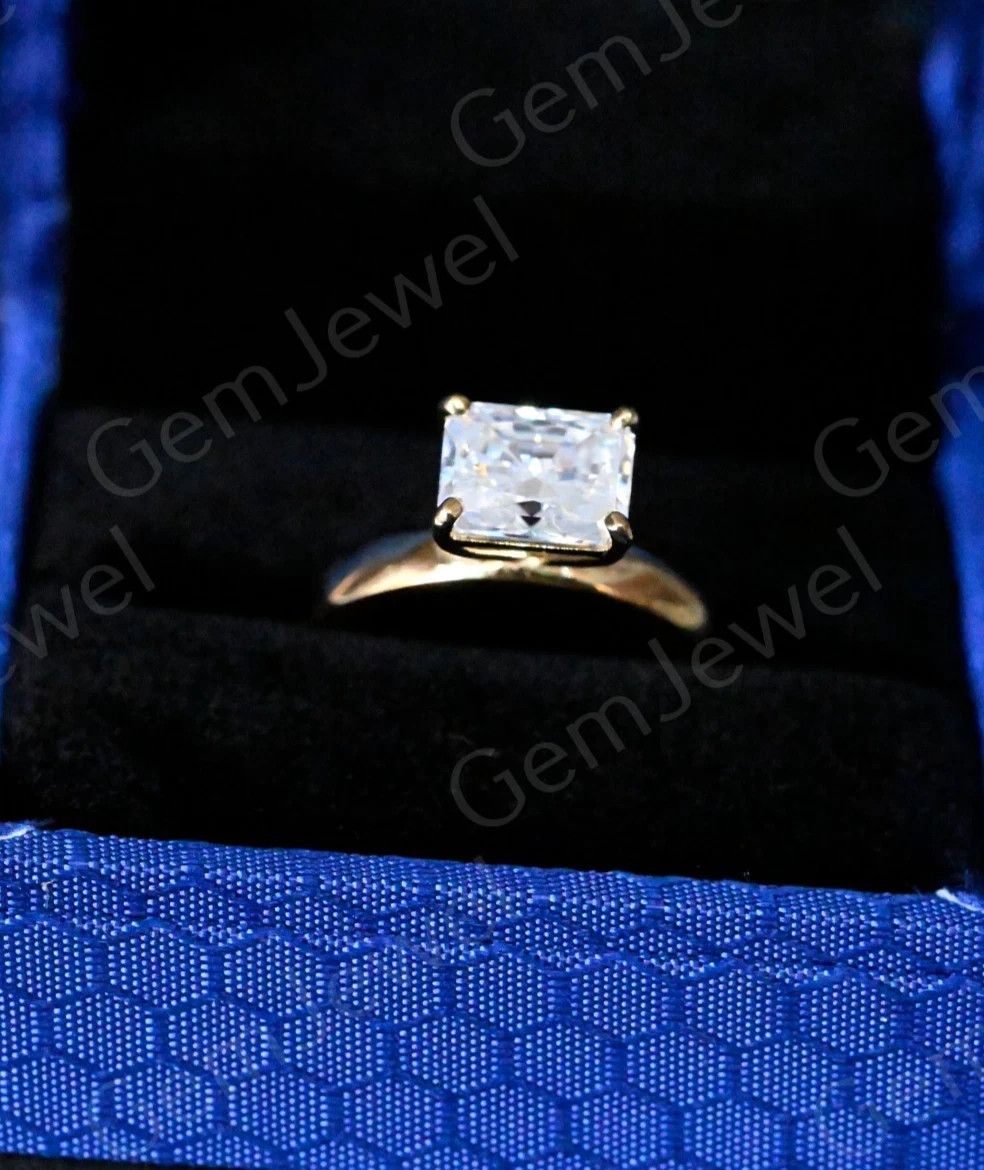 1.60CT Round Cut Earring & 2.15 CT Radiant Cut White VVS1 Diamond Ring