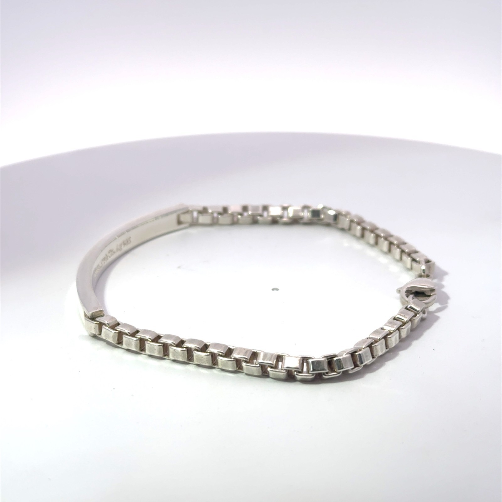 Tiffany & Co. 925 Sterling Silver Venetian Link ID Bracelet 8″