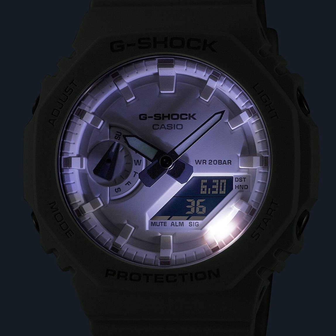 CASIO G-SHOCK GA-2100-7A7JF One Tone Series Analog Digital Watch White 45.4mm