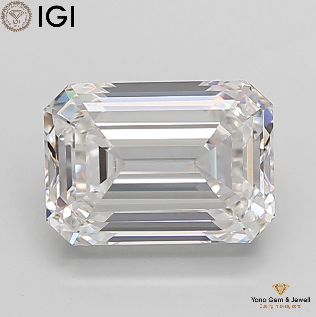 CVD Lab Grown Diamond IGI Certified Emerald Cut 3.00 Carat E Color VVS1 Clarity