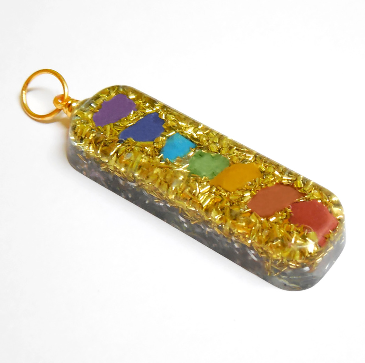 Orgonite 7 Chakra Necklace Orgone Energy Generator Pendant Copper Coil Handmade