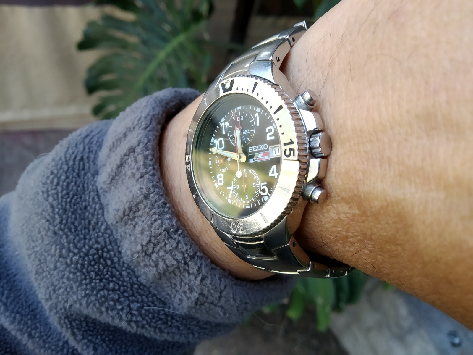 SEIKO F1 BAR HONDA QUARTZ 1/20SEC CHRONOGRAPH 7T92-0GE0 CARBON FIBER DIAL