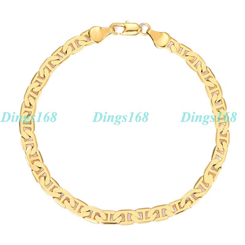 18K Gold Filled Tarnish-Resist5.5mm Wide Mariner Link Anchor Chain Necklace H081