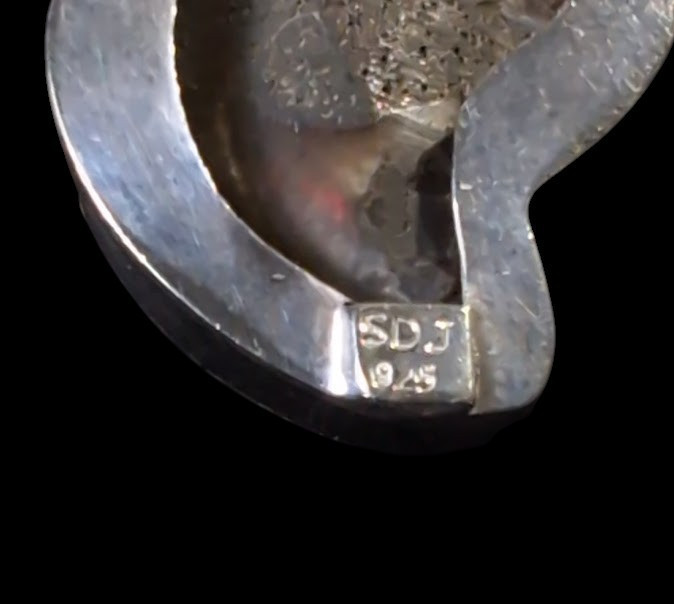 Vintage Ammonite Fossil Pendant 925 Sterling Silver Bezel Spiral Shell 1.75″