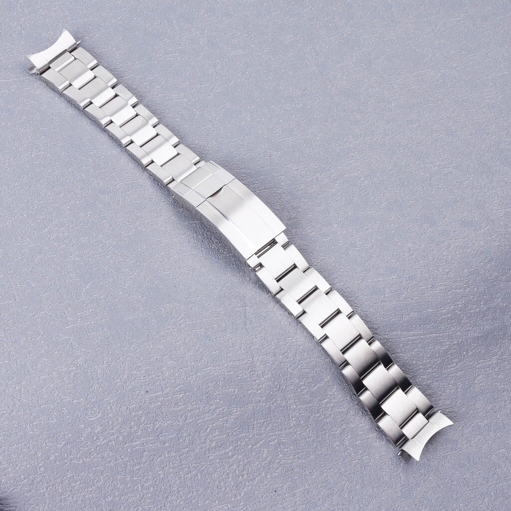 For Seiko 5 SNK361 Silver Brushed Watchband Bracelet Deployment Clasp 18mm