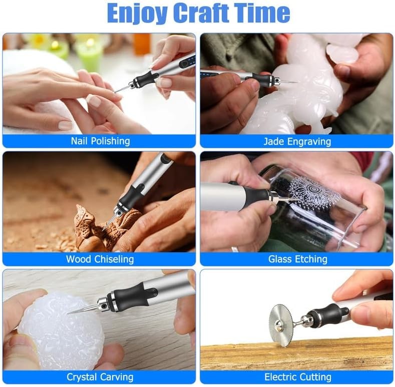 Cordless Engraving Pen USB Rechargeable 3 Speed Precision Rotary Tool Kit