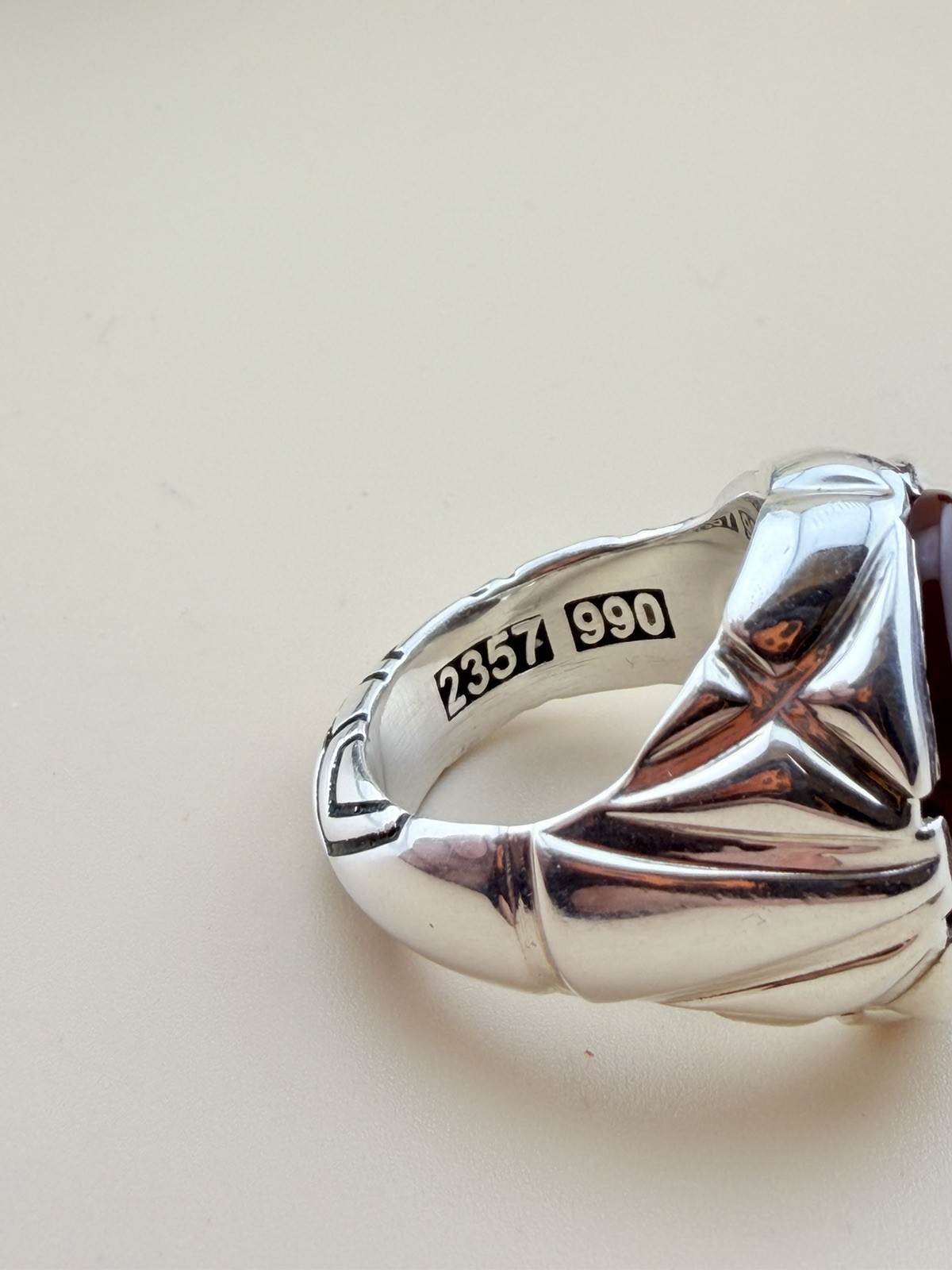 خاتم فضه ٩٩٠ صياغة عارف عقيق يماني اصلي Sterling Silver 990 YAMANI Agate Arif
