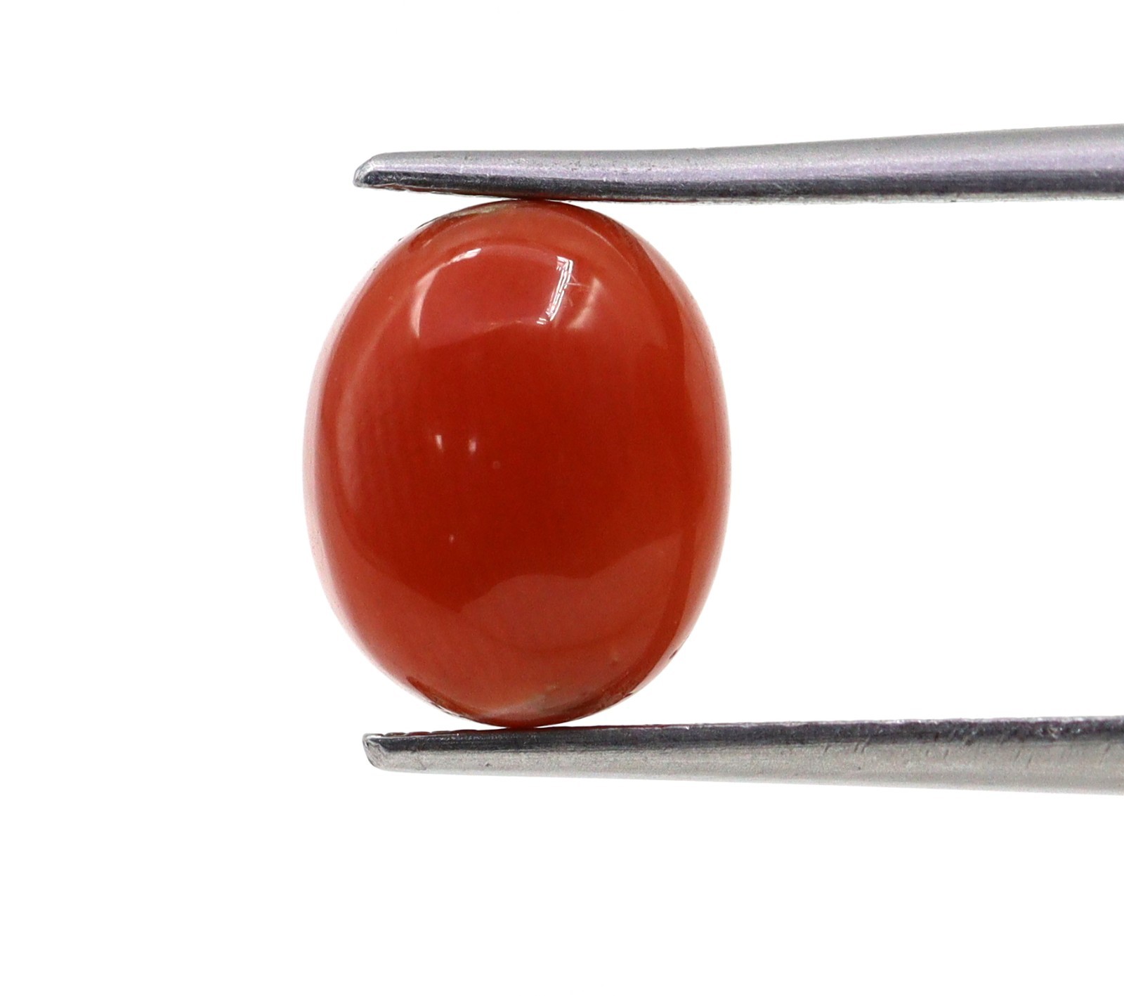 Oval Shape Italy Mined 2.76 Ct Natural Coral Orange Color Loose Gemstone