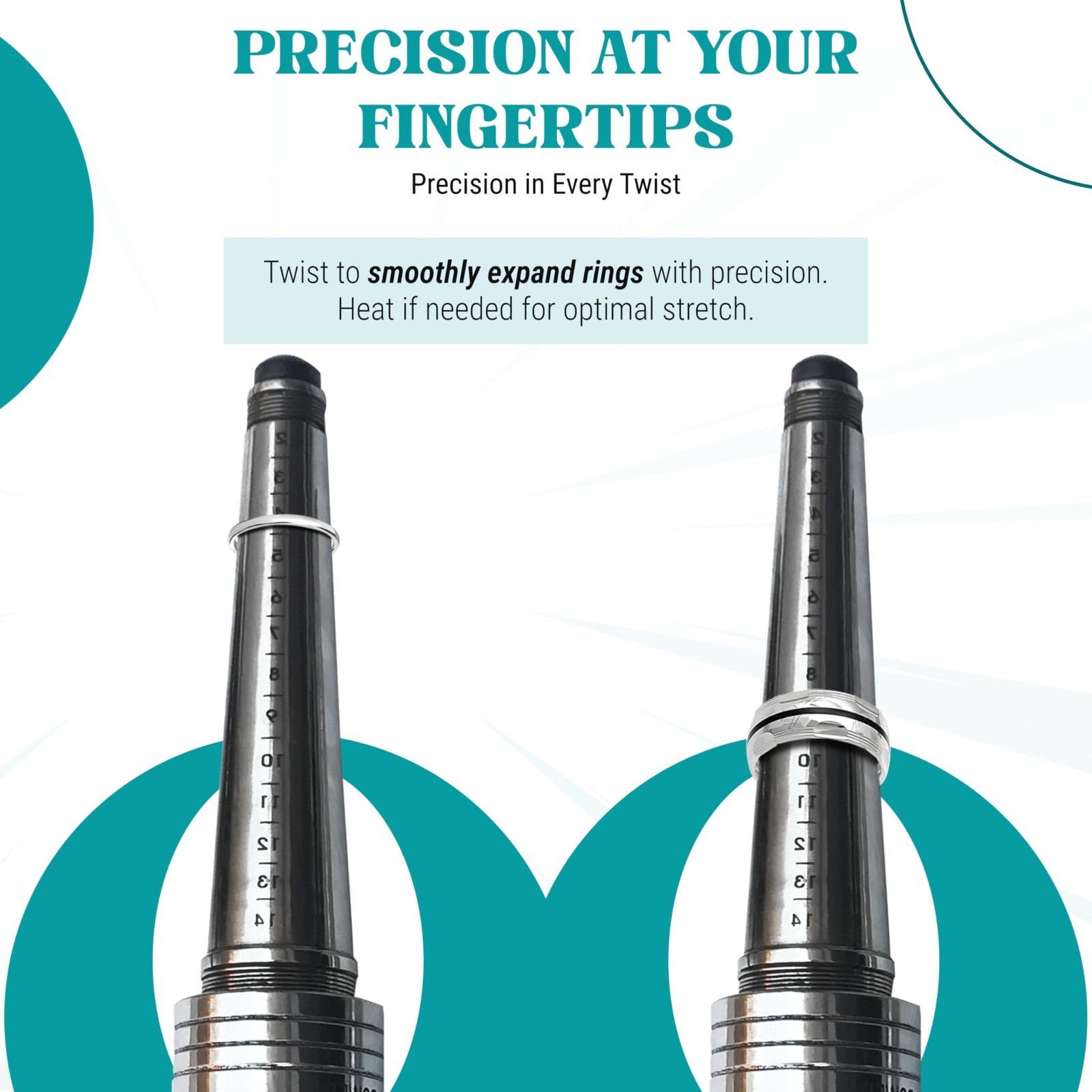 Manual Ring Stretcher & Adjuster Tool for Jewelry Making – Sizes 2-14, Expands M