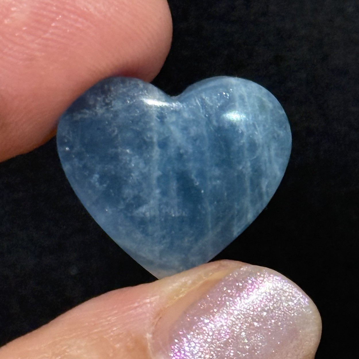 13.2ct 18.7×17.2×5.4mm Smooth Blue Aquamarine Heart Shaped Cabochon Loose Gem