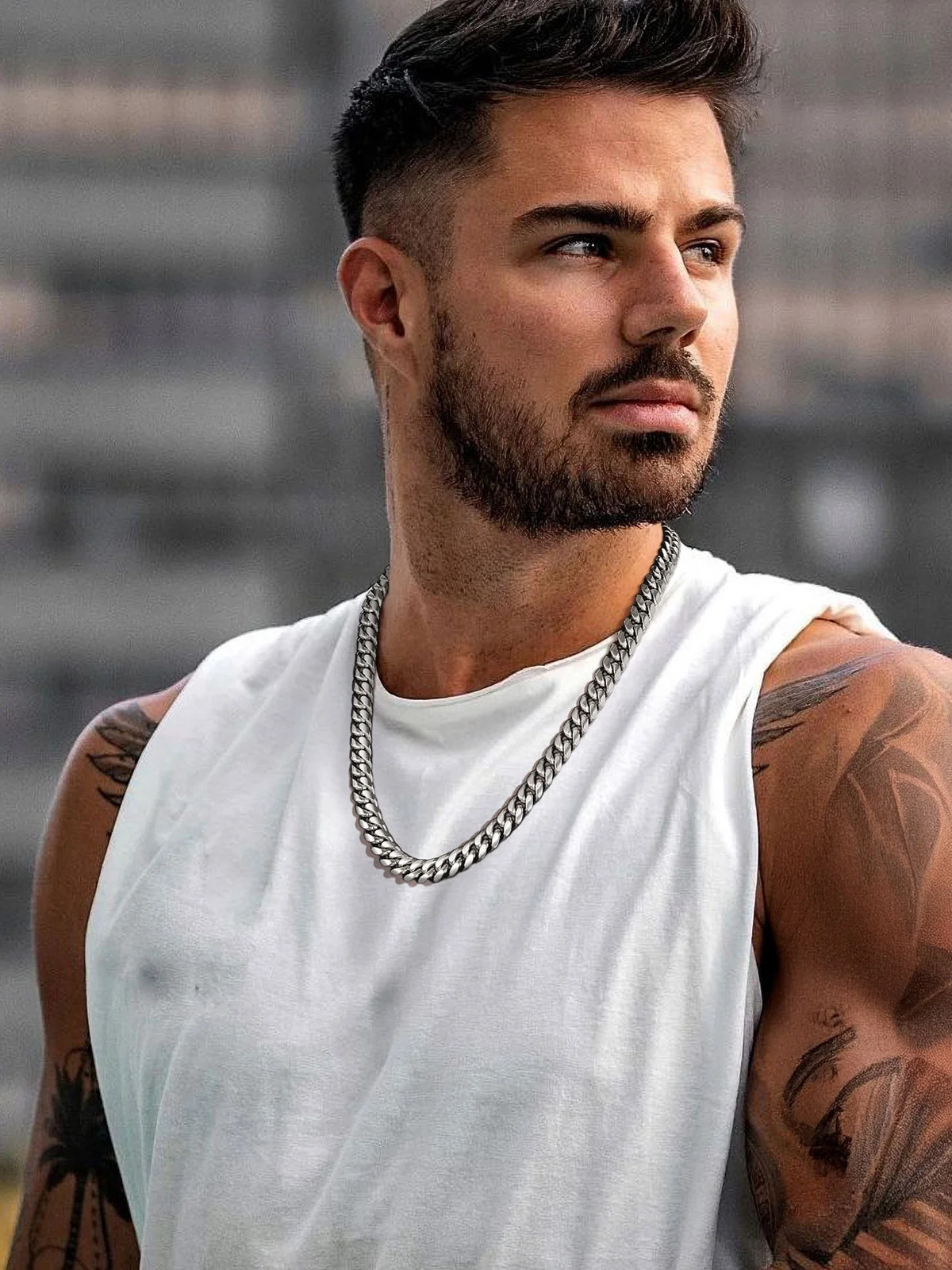 Men’S Stainless Steel Cuban Link Chain Necklace 10MM 18Inch Hip Hop Jewelry Gift