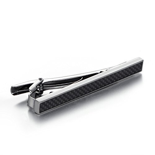 Men’s Tie Bar Clip 2.38″ Inches Handmade Brass Metal Clasps Regular Gun Black