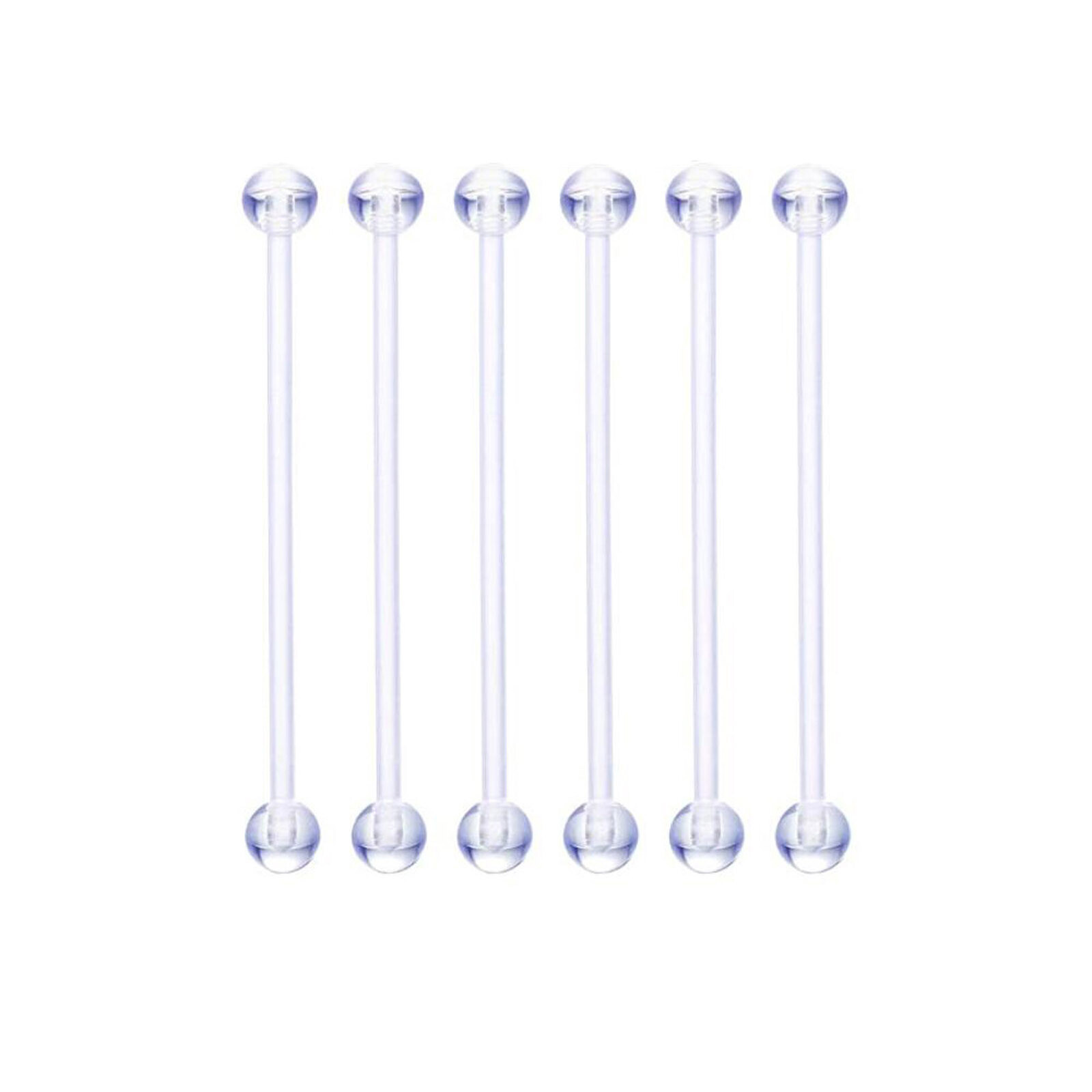 54PCS Clear Piercing Retainer Septum Nose Studs Lip Ear Tongue Rook Daith Rings