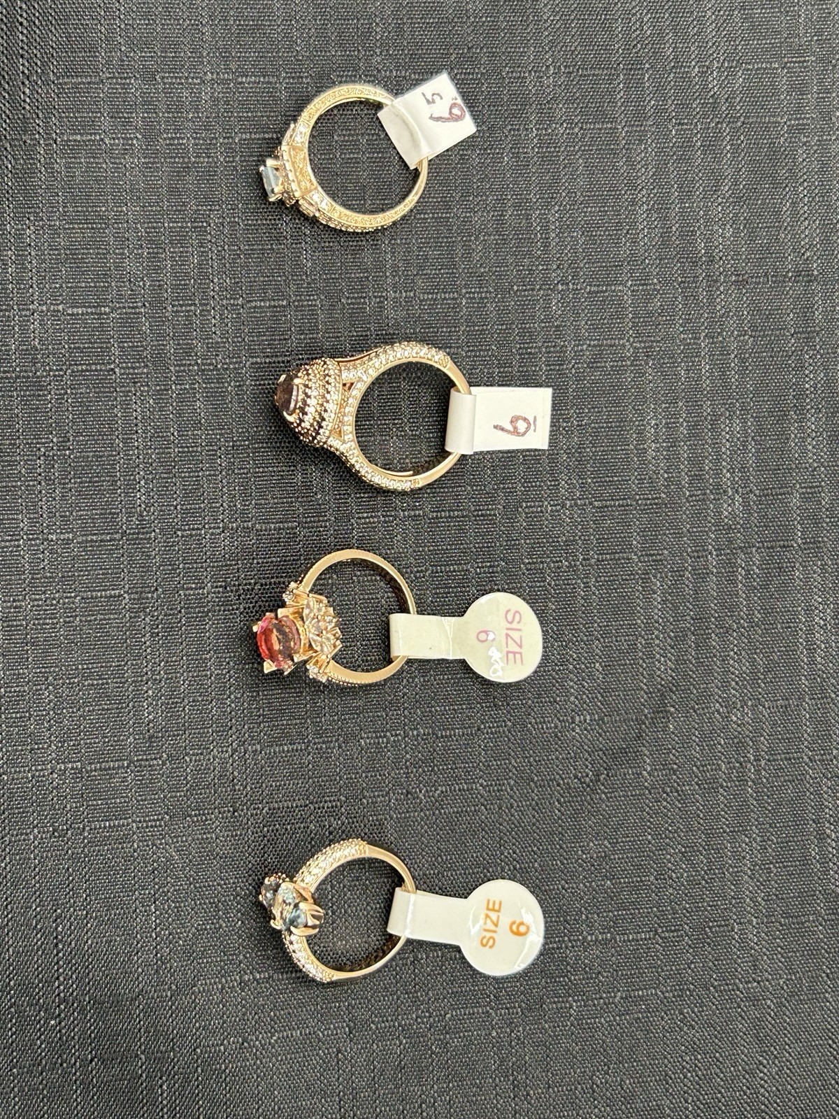 Ring Bomb Party Lot: Size 6 /6.5 Rose Gold Plated Cocktail Statement Stack 4pc